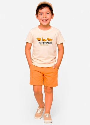 Select - Conjunto Infantil Camiseta com Bermuda Bege - SELECT