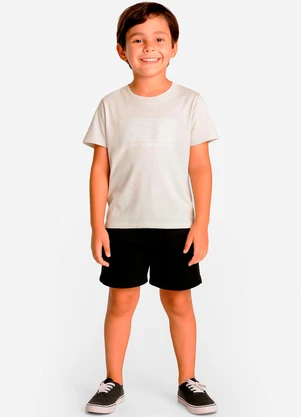 Select - Conjunto Infantil Camiseta com Bermuda Bege - SELECT