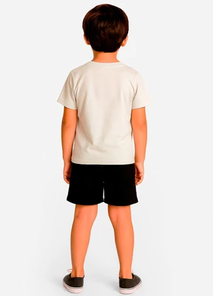 Select - Conjunto Infantil Camiseta com Bermuda Bege - SELECT
