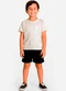 Select - Conjunto Infantil Camiseta com Bermuda Verde - variação: Bege