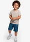 Select - Conjunto Infantil Camiseta com Bermuda Verde - variação: Bege