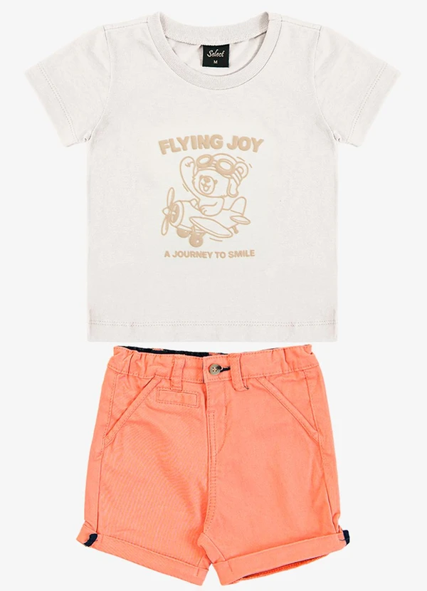 Trick Nick - Conjunto Infantil Camiseta com Bermuda Bege