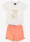 Trick Nick - Conjunto Infantil Camiseta com Bermuda  Amarelo - variação: Bege