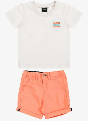 Trick Nick - Conjunto Infantil Camiseta com Bermuda  Bege - TRICK NICK