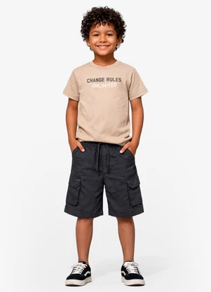 Select - Conjunto Infantil Camiseta com Bermuda  Bege - SELECT
