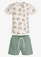 Trick Nick - Conjunto Infantil Camiseta com Bermuda Azul - variação: Bege