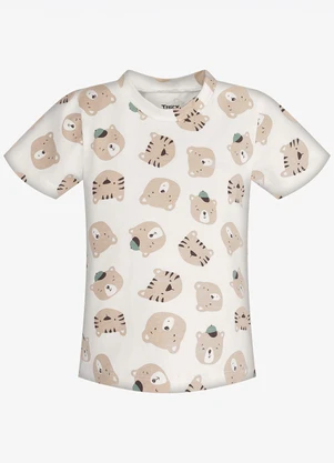Trick Nick - Conjunto Infantil Camiseta com Bermuda Bege - TRICK NICK