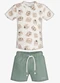 Trick Nick - Conjunto Infantil Camiseta com Bermuda Bege - variação: Bege