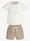 Trick Nick - Conjunto Infantil Camiseta com Bermuda Azul - variação: Bege