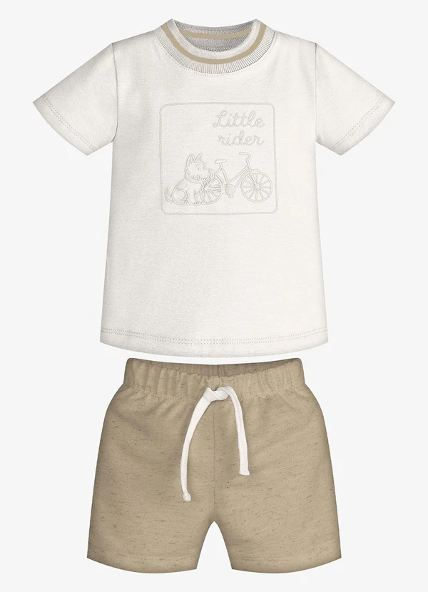 Trick Nick - Conjunto Infantil Camiseta com Bermuda Bege