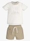 Trick Nick - Conjunto Infantil Camiseta com Bermuda Azul - variação: Bege
