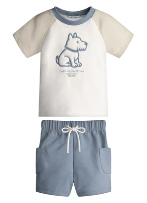 Trick Nick - Conjunto Infantil Camiseta com Bermuda Bege - TRICK NICK