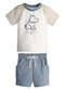 Trick Nick - Conjunto Infantil Camiseta com Bermuda Bege - variação: Bege