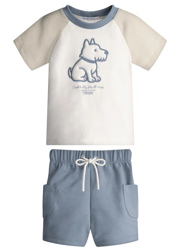 Trick Nick - Conjunto Infantil Camiseta com Bermuda Bege
