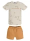 Trick Nick - Conjunto Infantil Camiseta com Bermuda Bege - variação: Bege