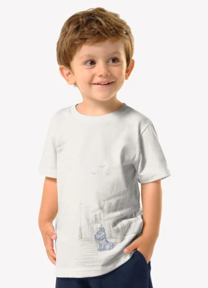 Trick Nick - Conjunto Infantil Camiseta com Bermuda Bege - TRICK NICK