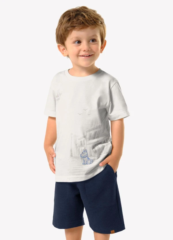 Trick Nick - Conjunto Infantil Camiseta com Bermuda Bege