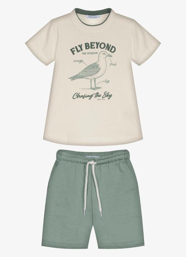Trick Nick - Conjunto Infantil Camiseta com Bermuda Verde