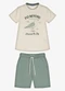 Trick Nick - Conjunto Infantil Camiseta com Bermuda Bege - variação: Bege