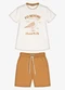 Trick Nick - Conjunto Infantil Camiseta com Bermuda Bege - variação: Bege
