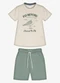 Trick Nick - Conjunto Infantil Camiseta com Bermuda Bege - variação: Bege