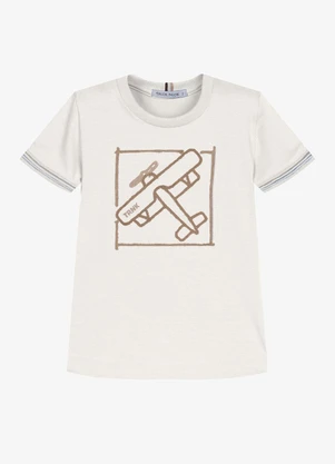 Trick Nick - Conjunto Infantil Camiseta com Bermuda Bege - TRICK NICK