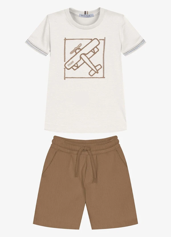 Trick Nick - Conjunto Infantil Camiseta com Bermuda Bege