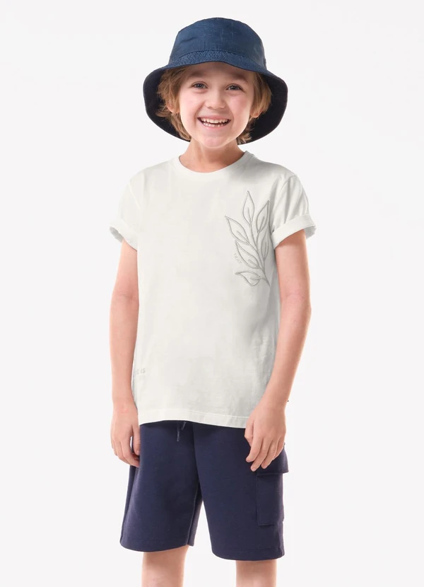Trick Nick - Conjunto Infantil Camiseta com Bermuda Bege