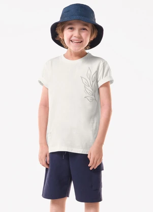 Trick Nick - Conjunto Infantil Camiseta com Bermuda Bege - TRICK NICK