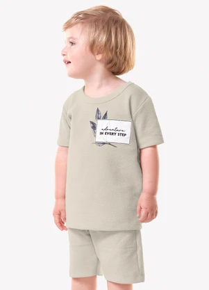 Trick Nick - Conjunto Infantil Camiseta com Bermuda Bege - TRICK NICK