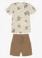 Trick Nick - Conjunto Infantil Camiseta com Bermuda Bege - variação: Bege
