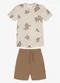 Trick Nick - Conjunto Infantil Camiseta com Bermuda Bege - variação: Bege