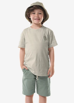 Trick Nick - Conjunto Infantil Camiseta com Bermuda Bege - TRICK NICK