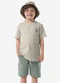 Trick Nick - Conjunto Infantil Camiseta com Bermuda Bege - variação: Bege