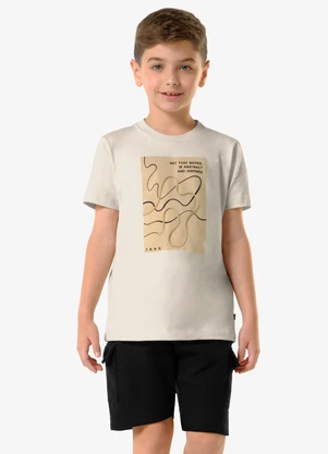 Trick Nick - Conjunto Infantil Camiseta com Bermuda Bege - TRICK NICK