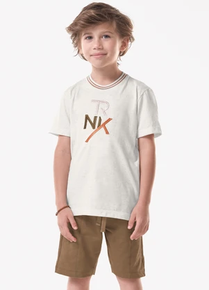 Trick Nick - Conjunto Infantil Camiseta com Bermuda Bege - TRICK NICK
