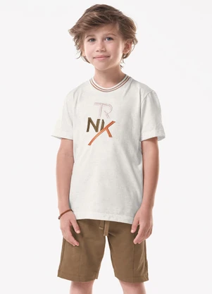 Trick Nick - Conjunto Infantil Camiseta com Bermuda Bege - TRICK NICK