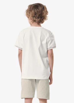 Trick Nick - Conjunto Infantil Camiseta com Bermuda Bege - TRICK NICK