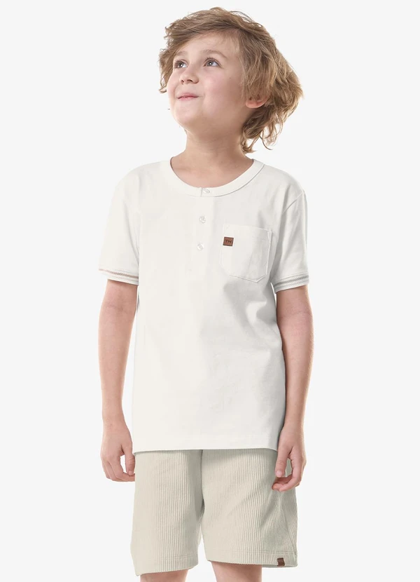 Trick Nick - Conjunto Infantil Camiseta com Bermuda Bege