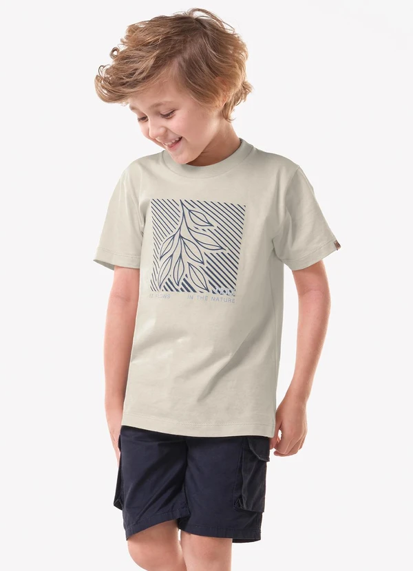 Trick Nick - Conjunto Infantil Camiseta com Bermuda Bege