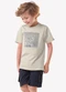Trick Nick - Conjunto Infantil Camiseta com Bermuda Azul - variação: Bege