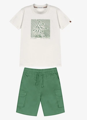 Trick Nick - Conjunto Infantil Camiseta com Bermuda Bege - TRICK NICK