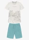 Trick Nick - Conjunto Infantil Camiseta com Bermuda Azul - variação: Bege