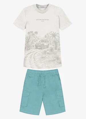 Trick Nick - Conjunto Infantil Camiseta com Bermuda Bege - TRICK NICK