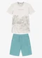 Trick Nick - Conjunto Infantil Camiseta com Bermuda Azul - variação: Bege