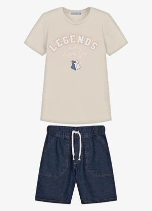 Trick Nick - Conjunto Infantil Camiseta com Bermuda Bege - TRICK NICK