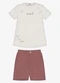 Trick Nick - Conjunto Infantil Camiseta com Bermuda Marrom - variação: Bege