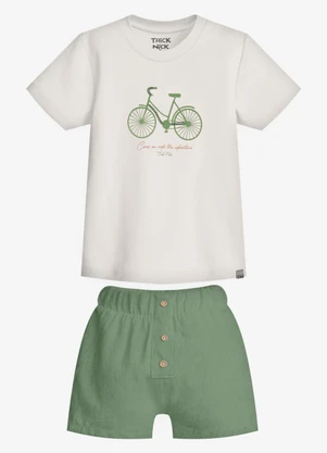 Trick Nick - Conjunto Infantil Camiseta com Bermuda Bege - TRICK NICK