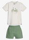 Trick Nick - Conjunto Infantil Camiseta com Bermuda Bege - variação: Bege