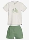 Trick Nick - Conjunto Infantil Camiseta com Bermuda Bege - variação: Bege